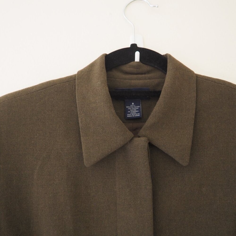 !! Vintage Ann Taylor Long Green Jacket sz 8 - Picture 4 of 7